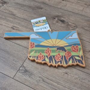 Oklahoma Shaped Cutting And Serving Board. NWT. Totally Bamboo. Sustainable